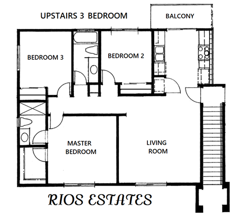 a floor plan of a house with bedrooms and a living room